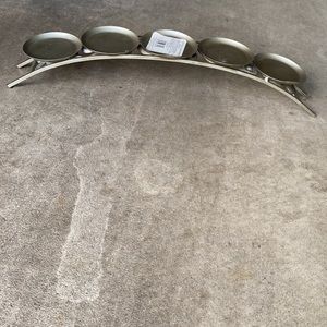 Pillar candle holder brushed/ tarnished silver